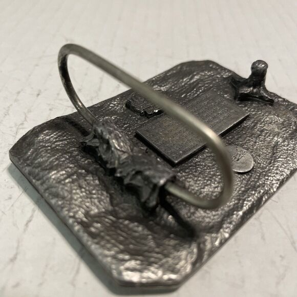 Vintage Bergamot Brass Pow Mia You Are Not Forgotten Military Enamel Belt Buckle - Picture 4 of 5